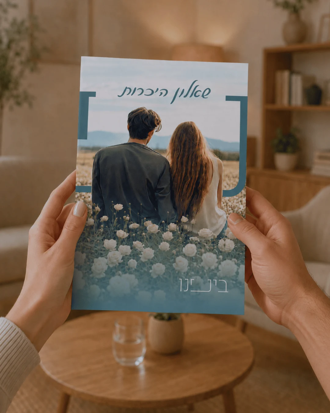 חוברת ממותגת של בינינו עם צילום זוג